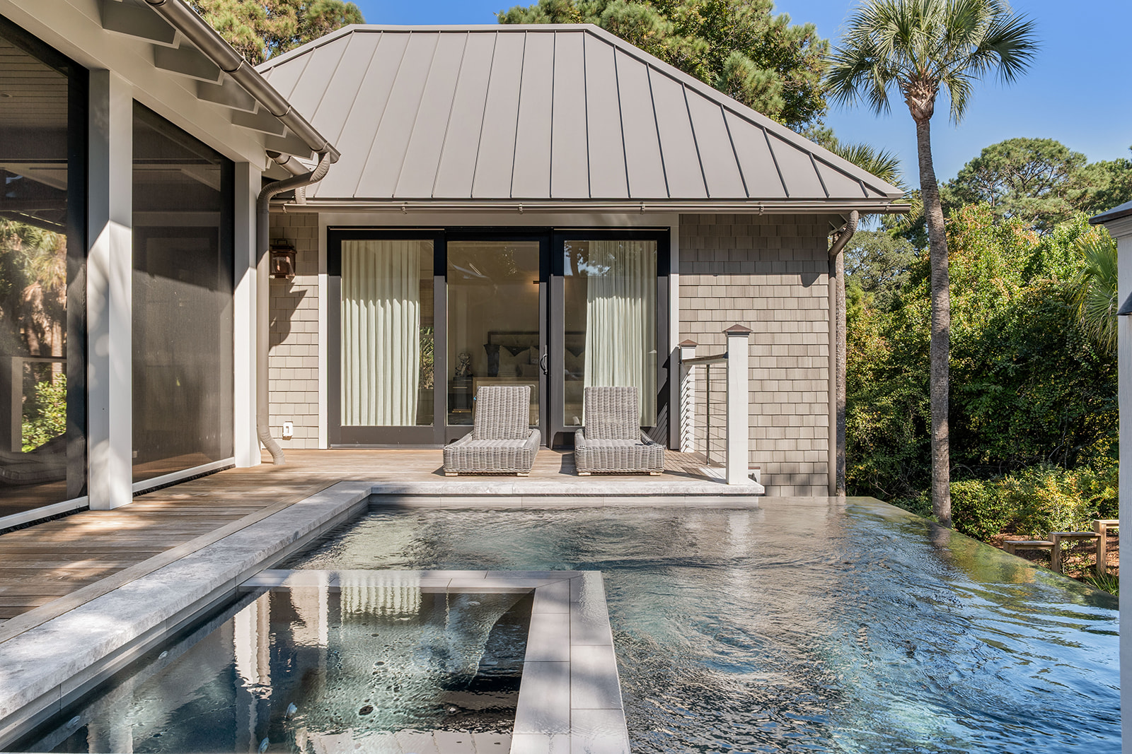 Pool and terrace of a Kiawah Island home, checked on a Vellamore Home Watch visit