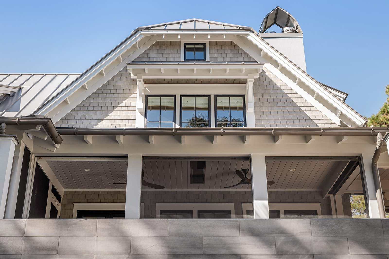 Rear elevation and roofline of a Kiawah Island, SC home